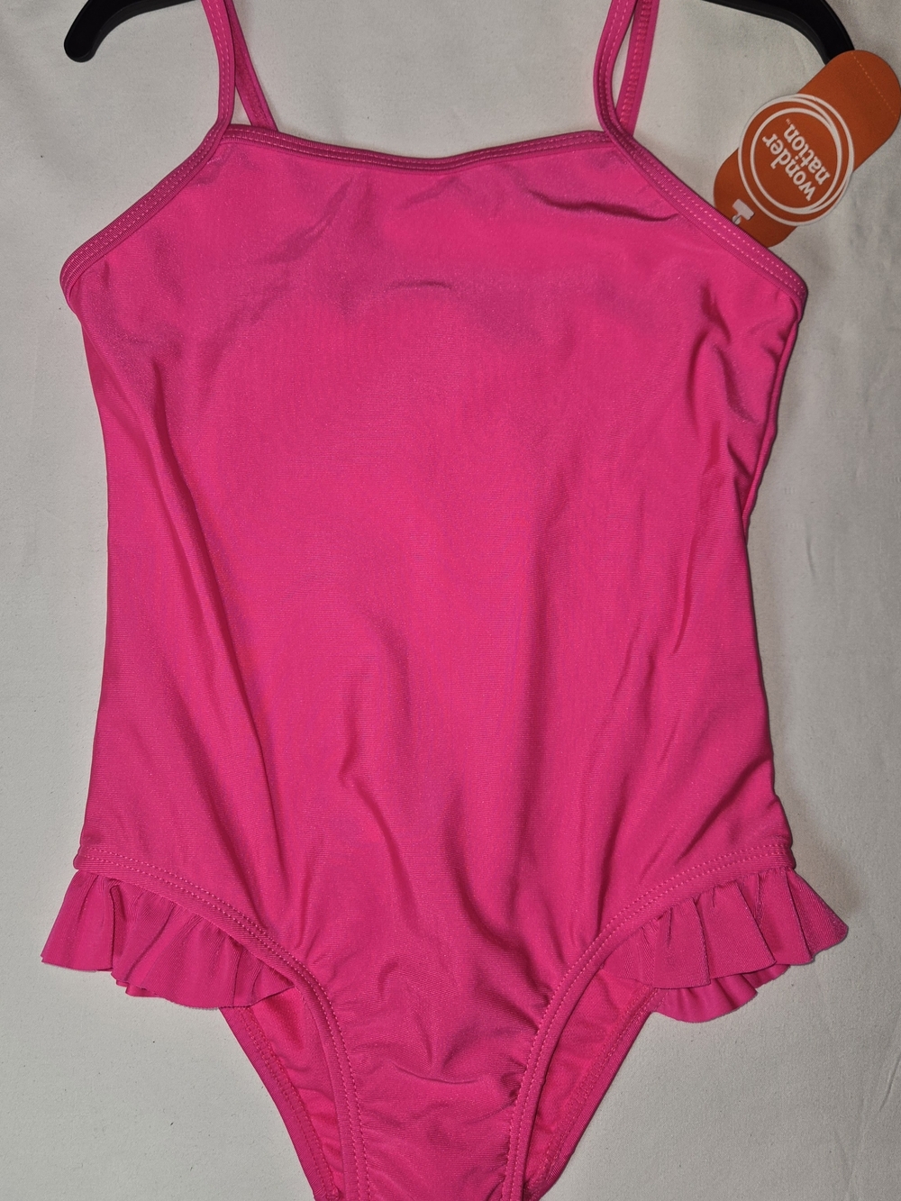 wonder nation Bright Pink Ruffle One-Piece Swimsuit